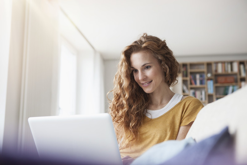 Person taking online exam